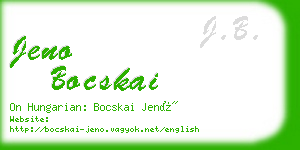 jeno bocskai business card